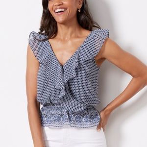 Evereve Blue Patterned Tank Top